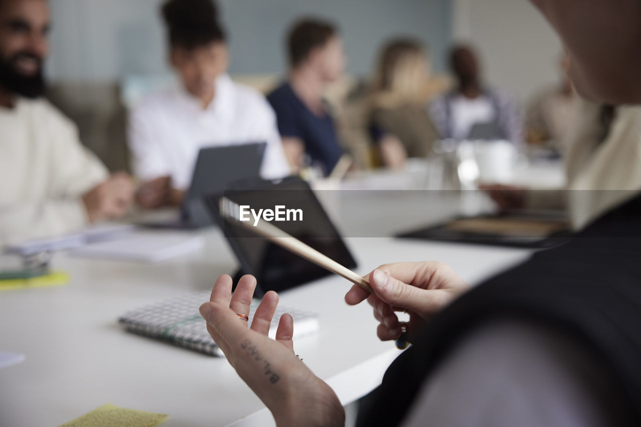 Diverse team having business meeting in conference room