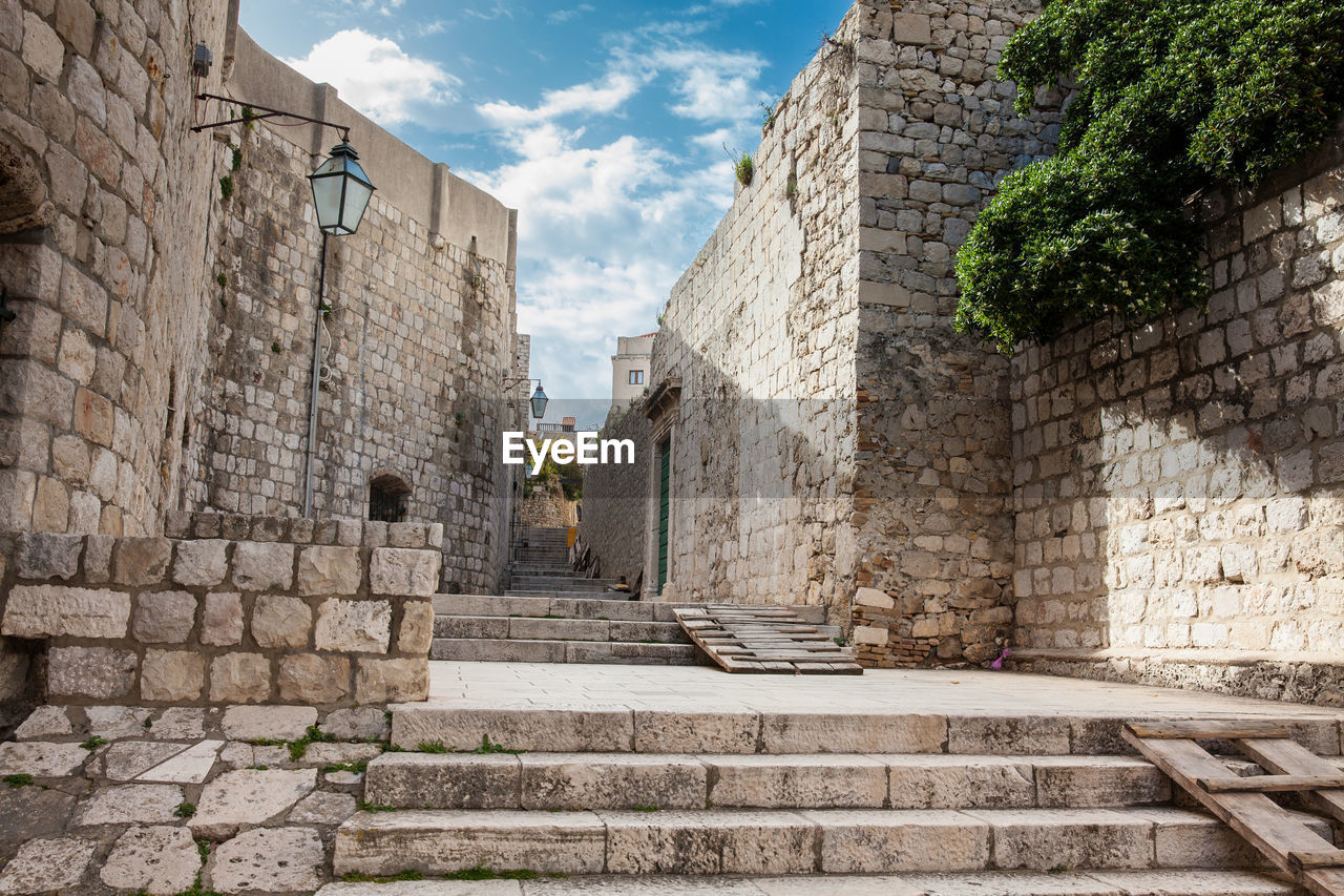 The beautiful alleys at the walled old town of dubrovnik