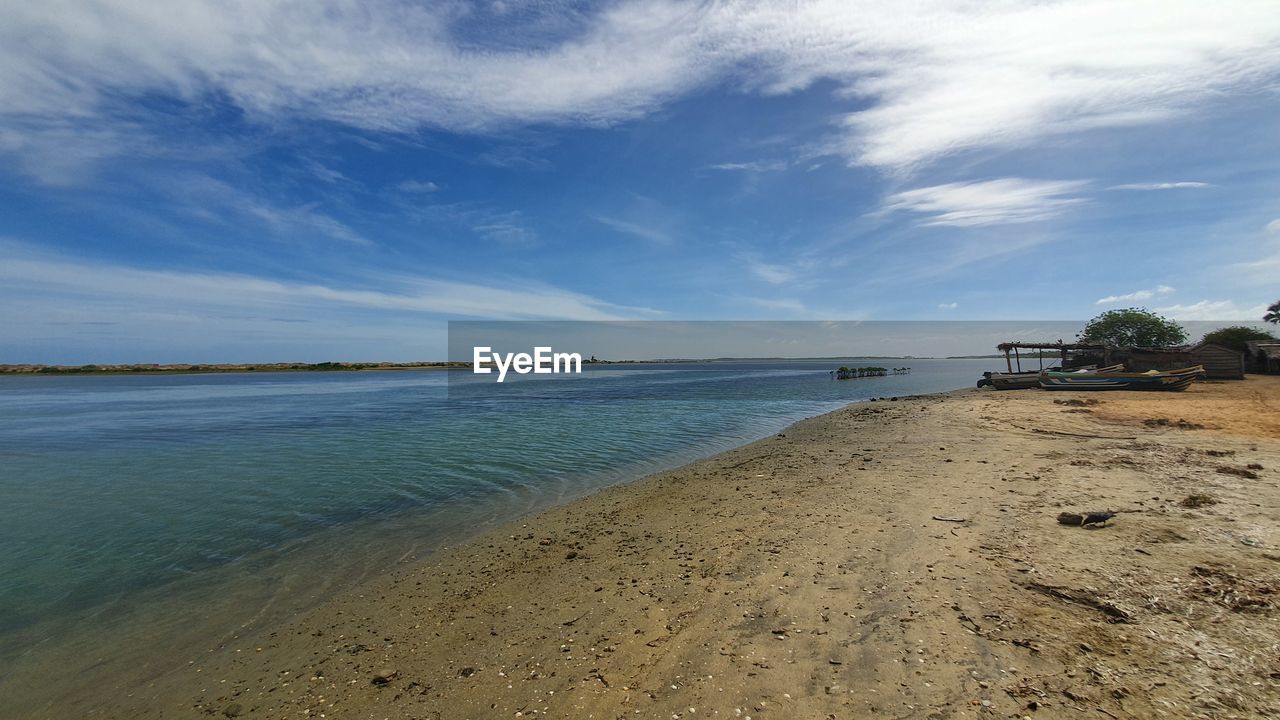 Scenic view of beach against sky