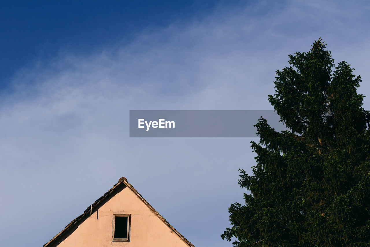 Low angle view of house against sky