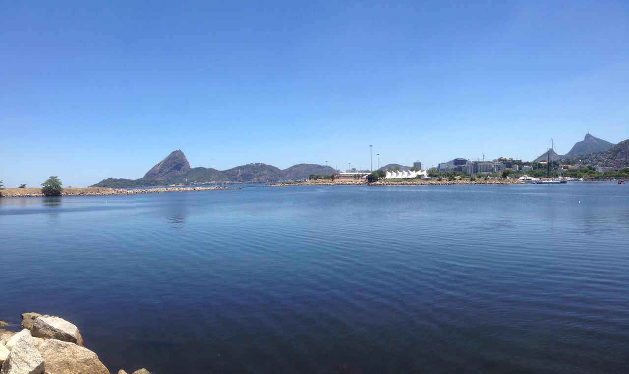 VIEW OF CALM SEA AGAINST BLUE SKY