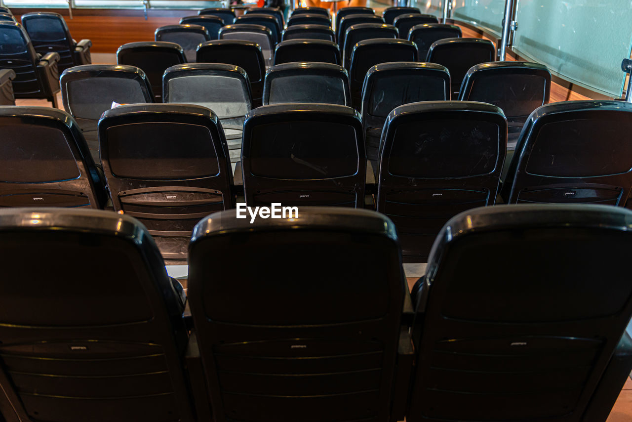 Full frame shot of empty chairs