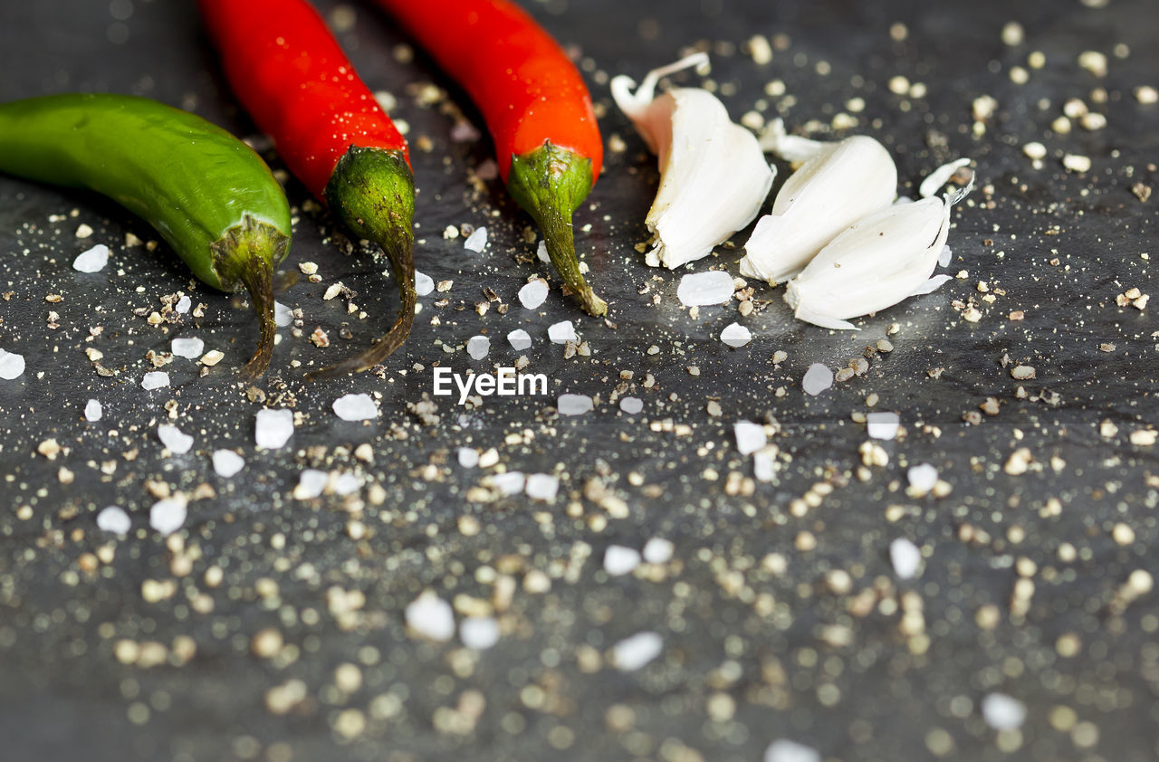 Close-up of spices on table