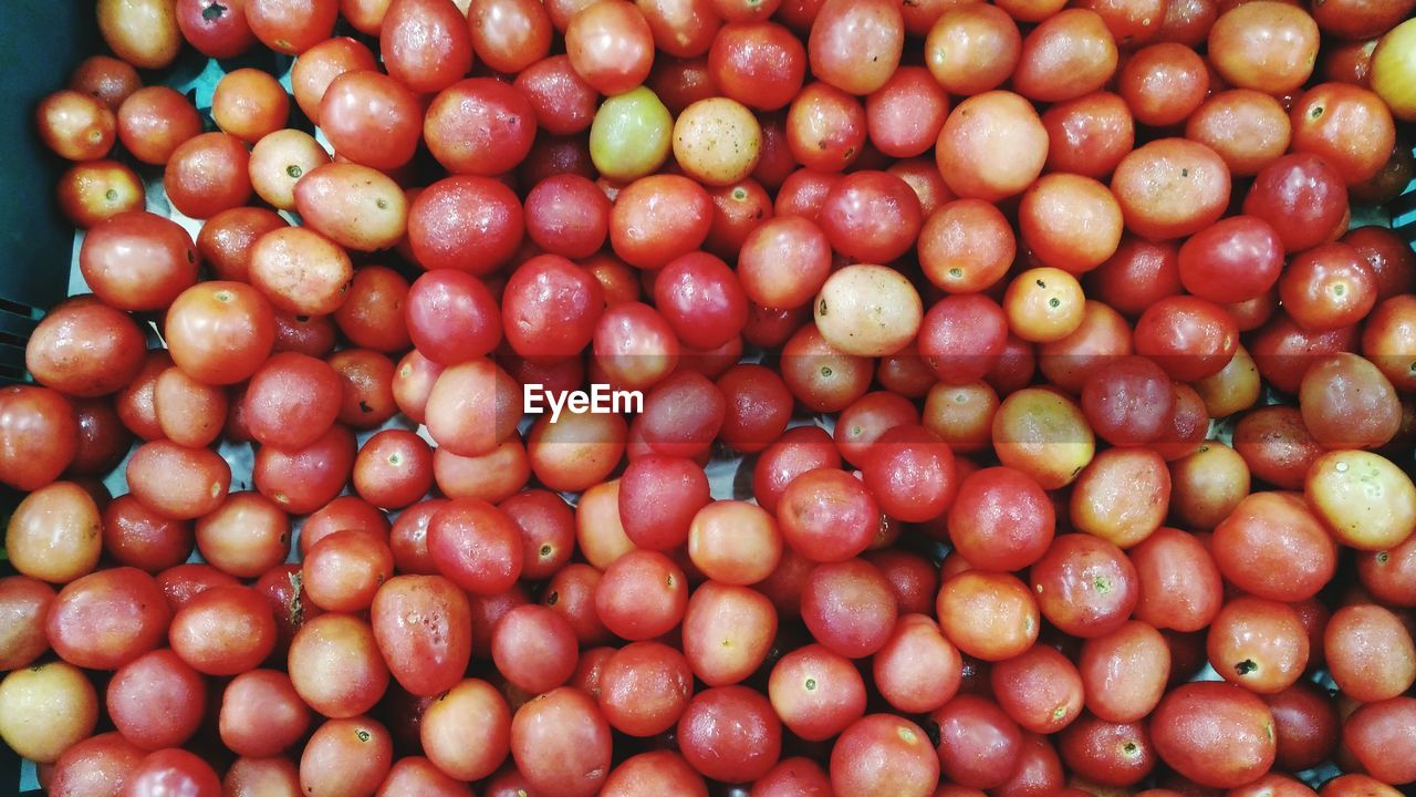 Full frame shot of tomatoes for sale at market stall