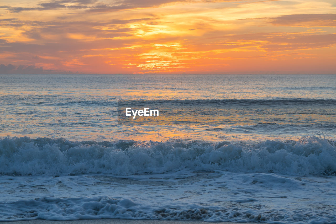 SCENIC VIEW OF SEA DURING SUNSET