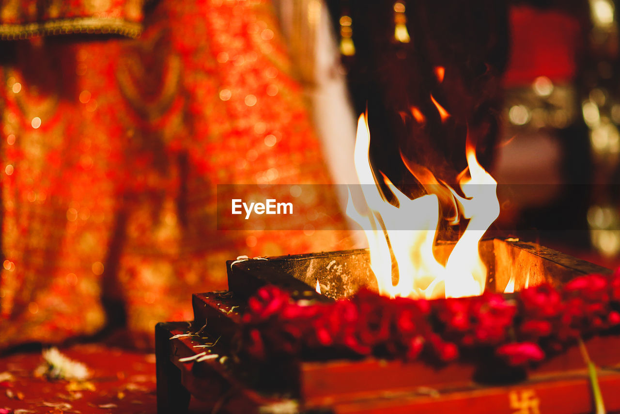Photograph of fire flame during indian wedding ceremony