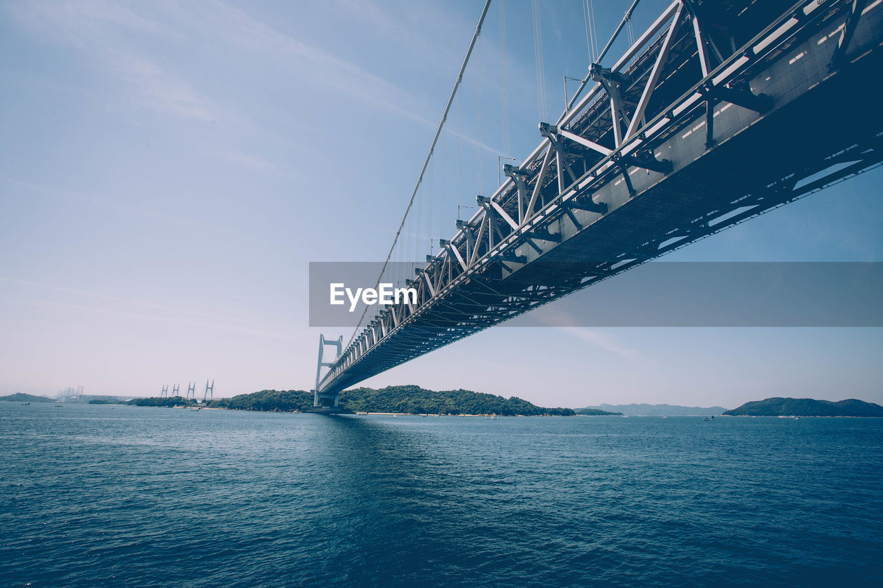 Seto o hashi bridge  is double deck bridges connecting  okayama and kanagawa prefectures in japan