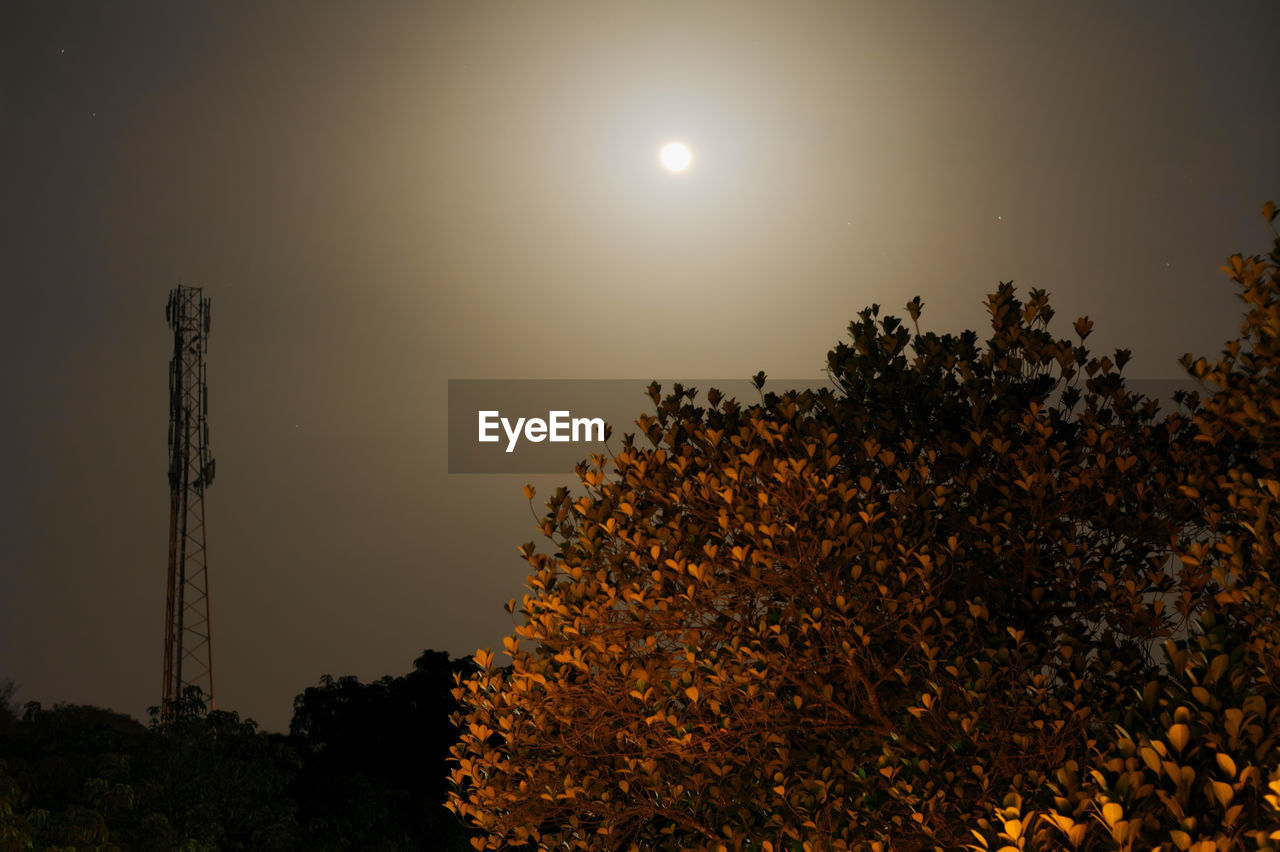 Low angle view of moon in clear sky