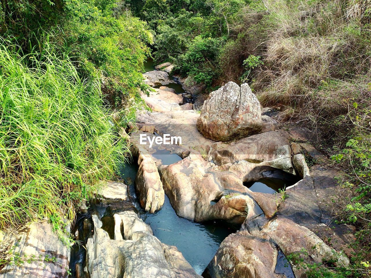 View of rocks in water