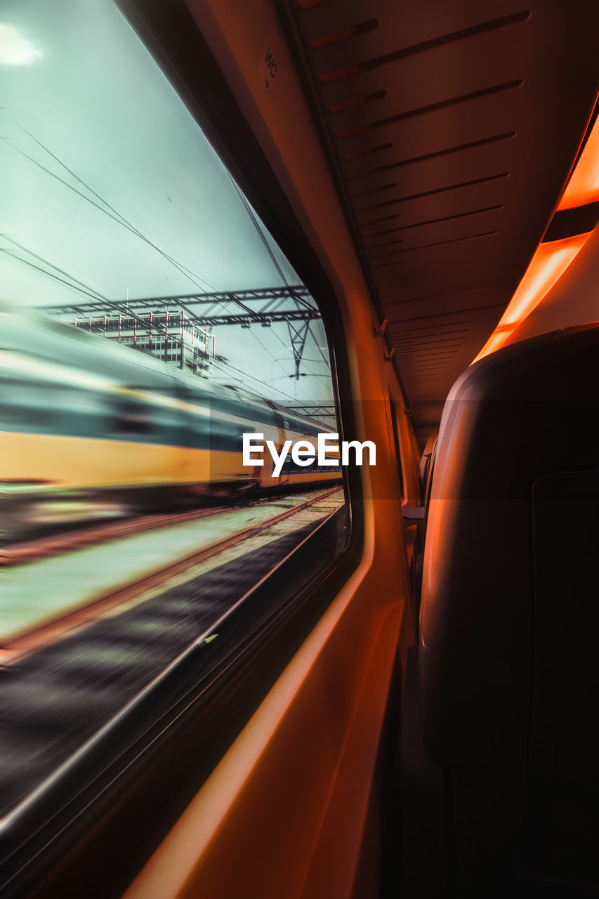 Blurred motion of train