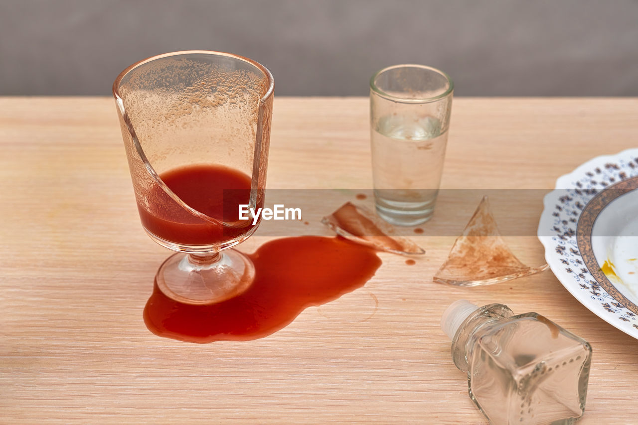 high angle view of coffee on table