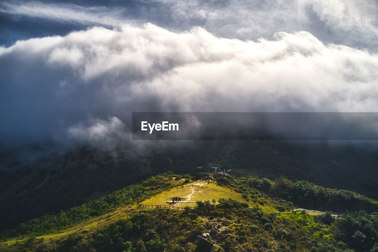 High angle view of landscape against sky