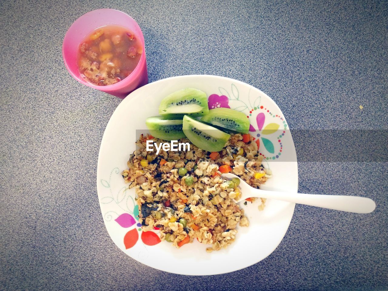 Directly above shot of food served in plate