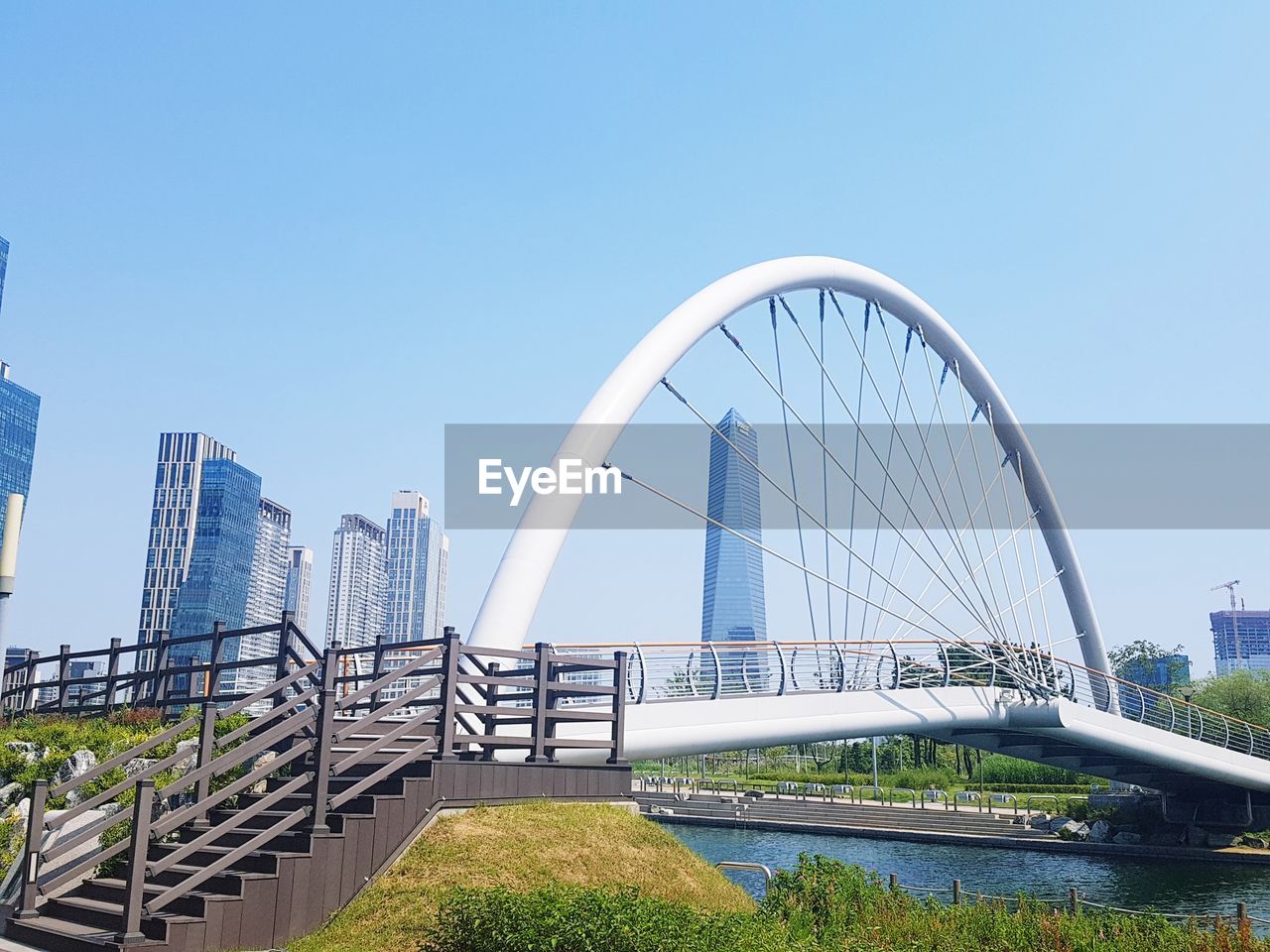 BRIDGE AGAINST CLEAR BLUE SKY