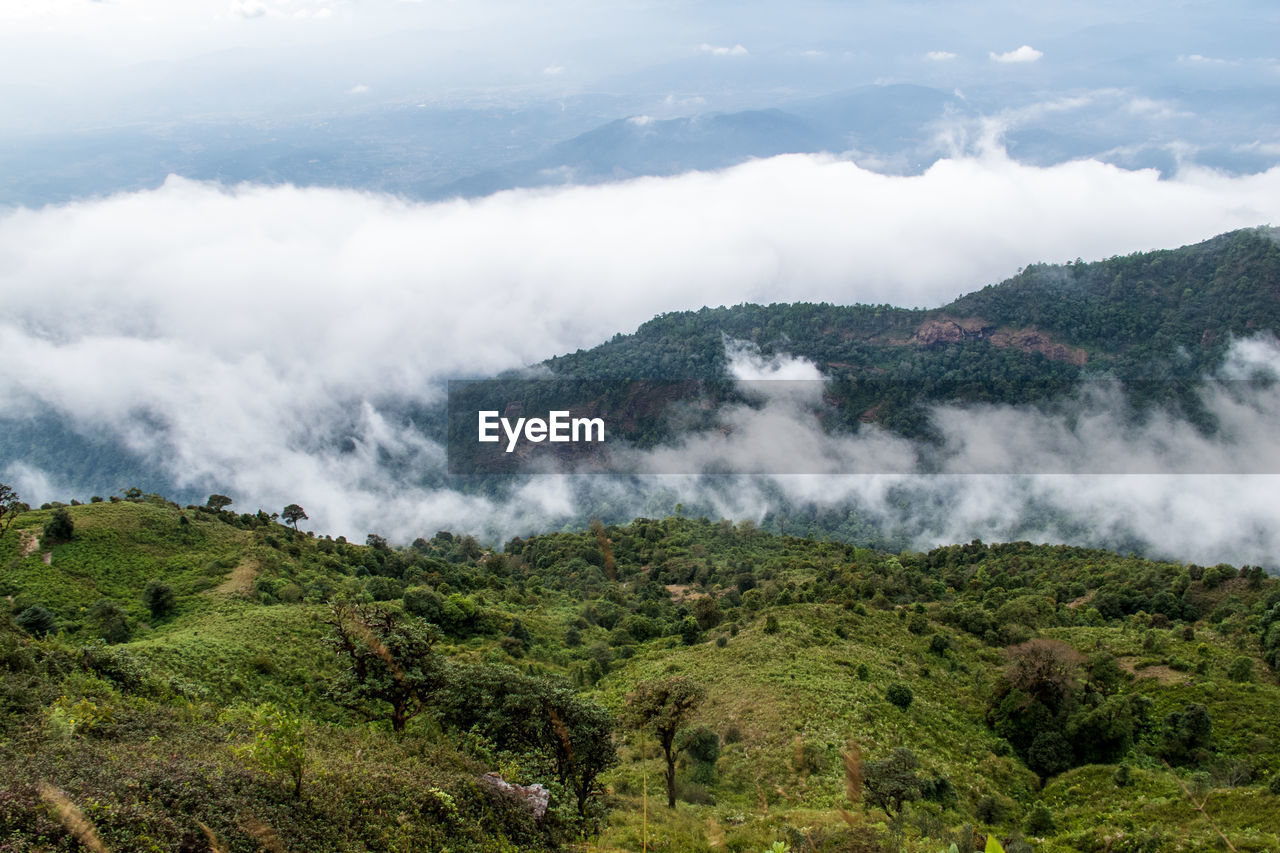 Scenic view of mountains against sky