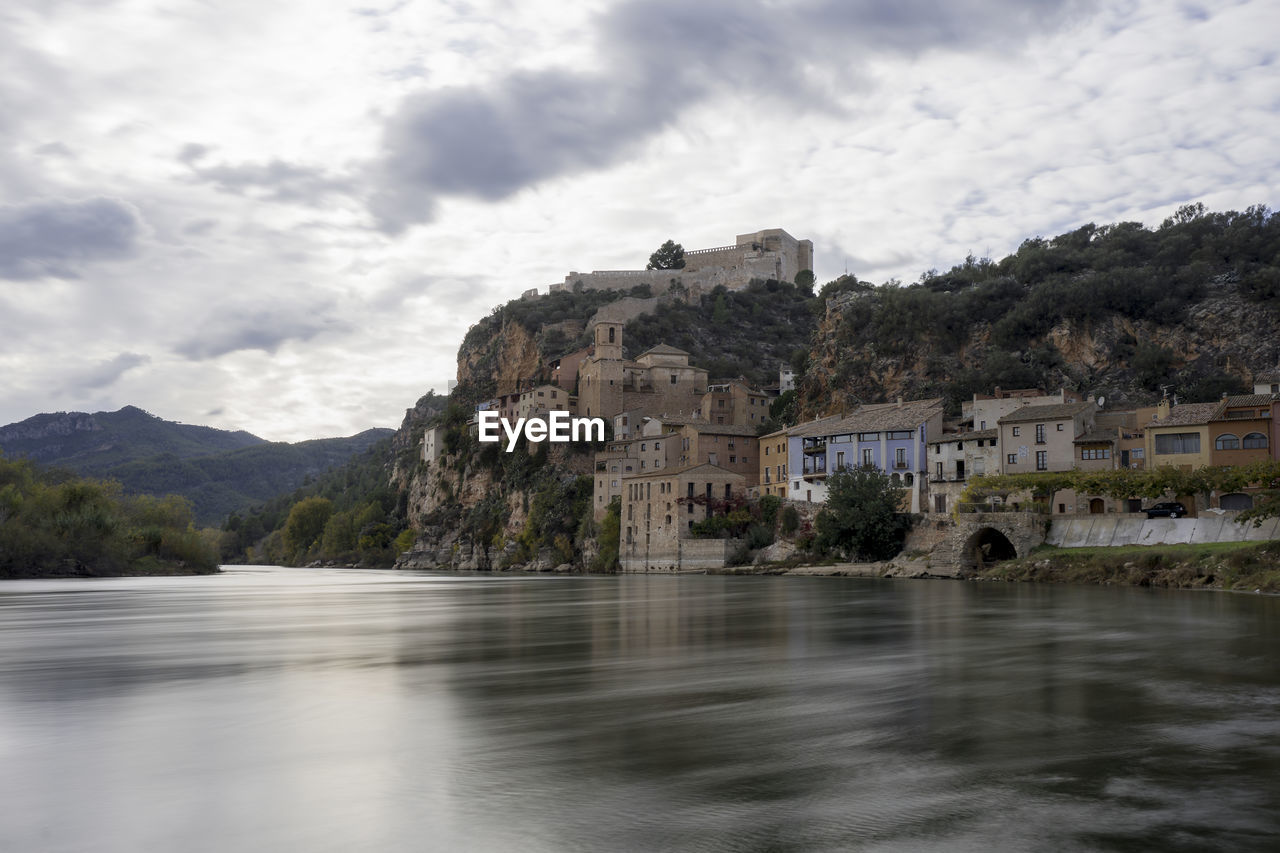 Miravet castle and city over the river