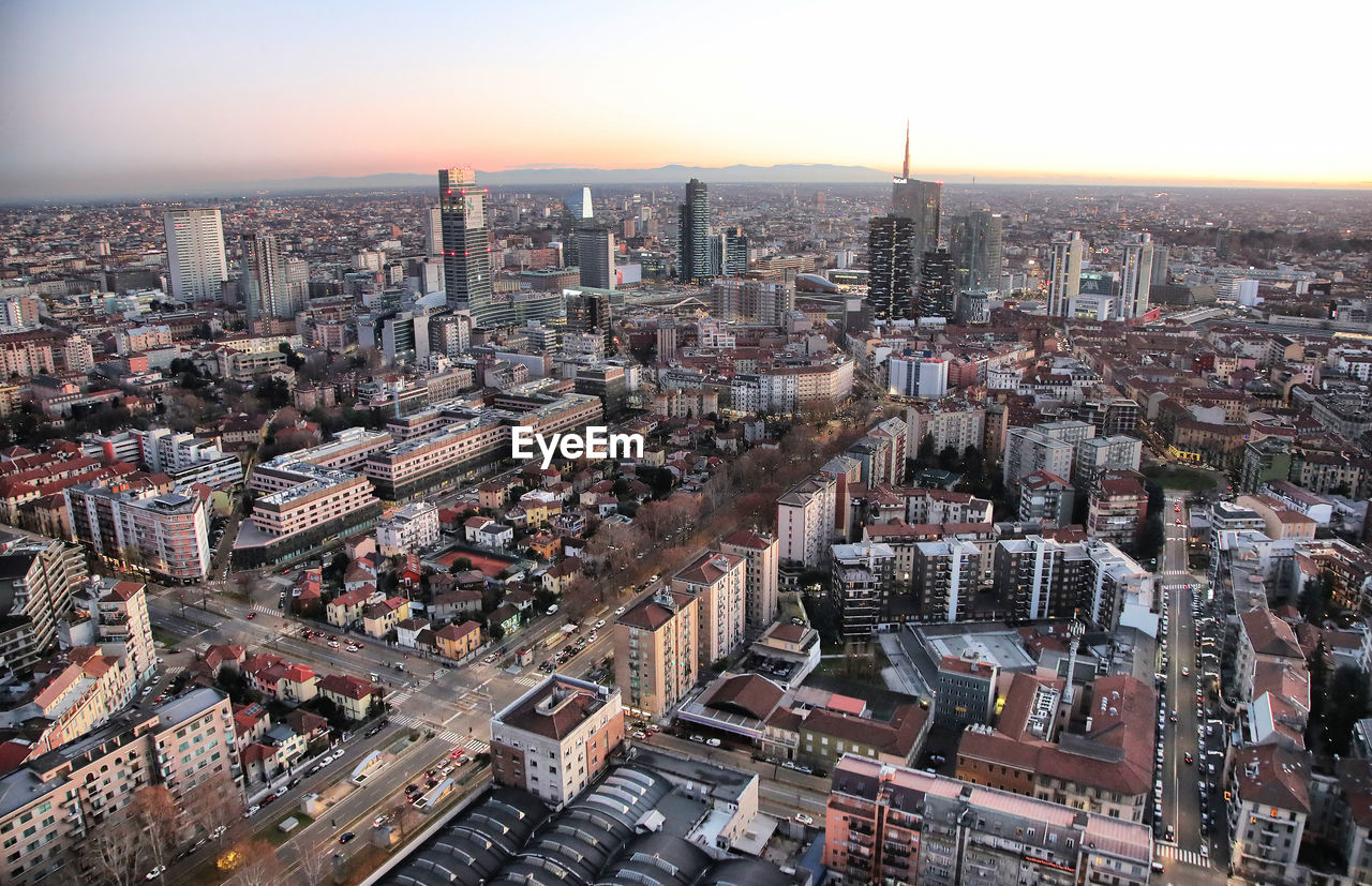 High angle view of cityscape