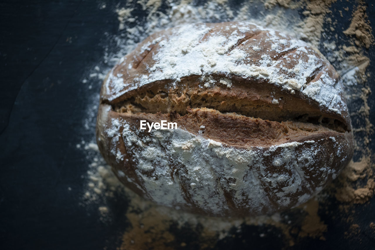 High angle view of bread