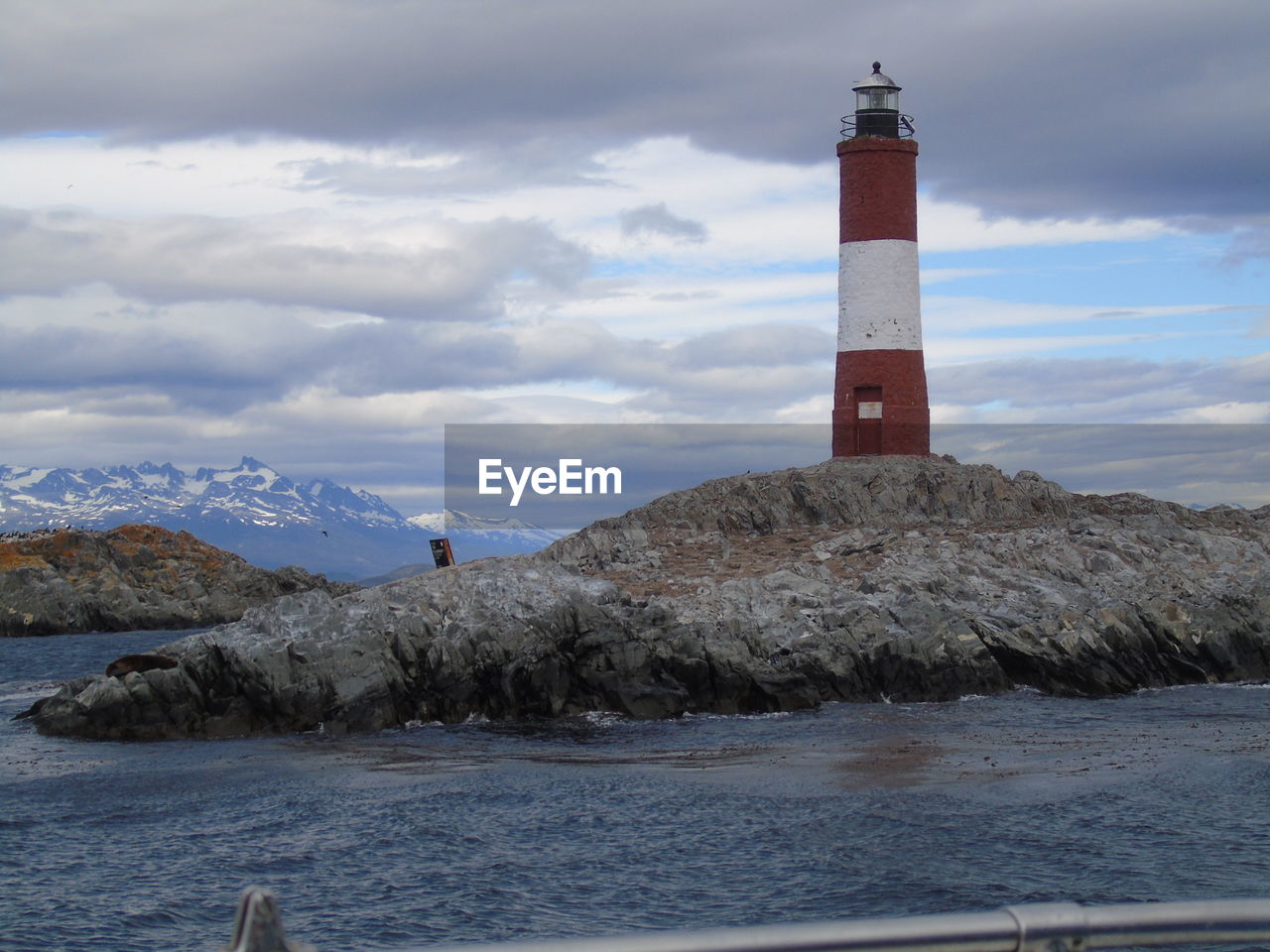 View of les eclaireurs lighthouse, located on the beagle channel, extreme south of argentina