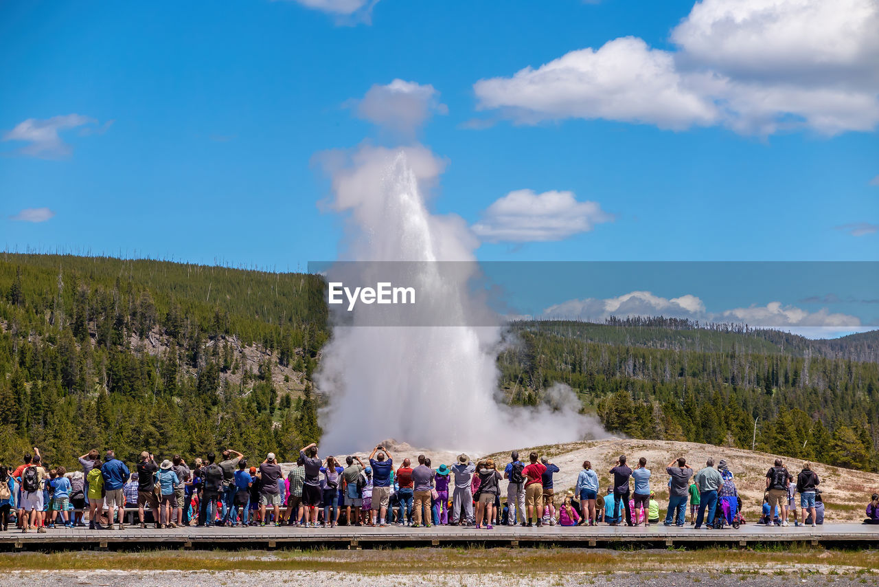 group of people on fountain