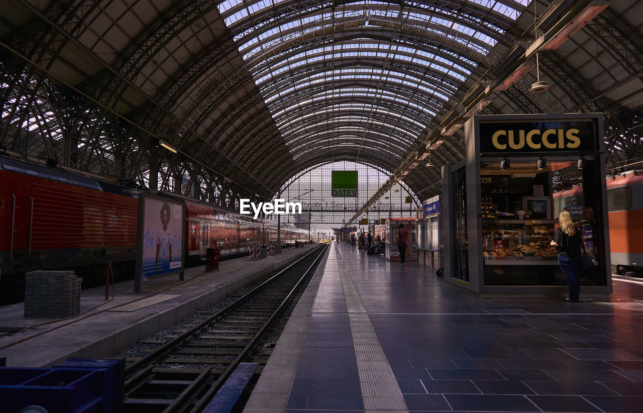 View of railroad station platform