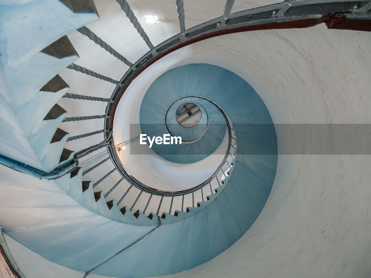 High angle view of spiral staircase 