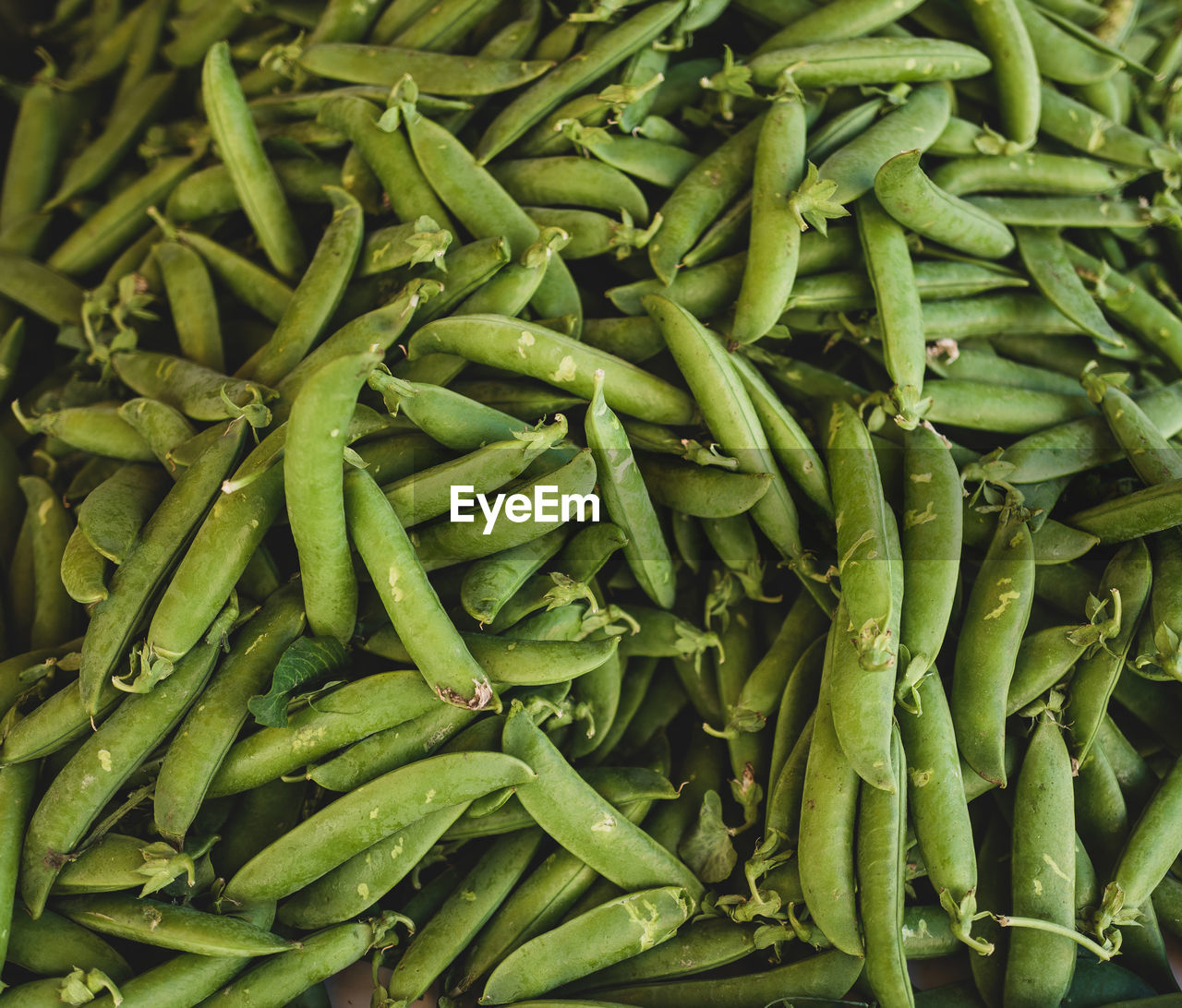 Full frame shot of green pea pods