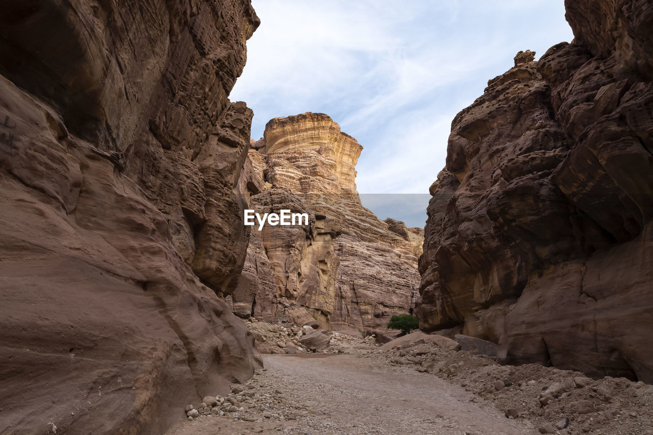 rock formations through cave