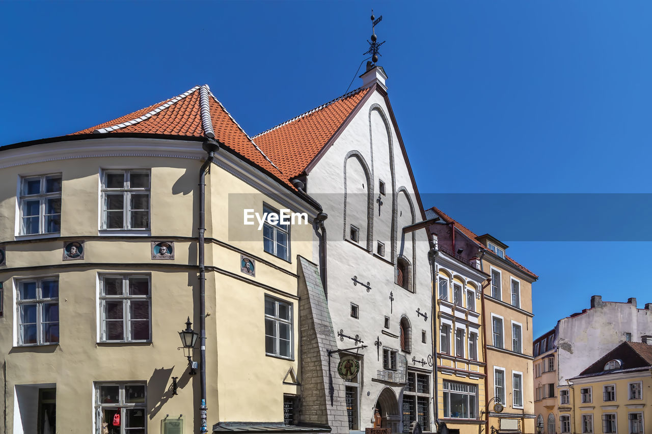 Street with historical houses in tallinn old town, estonia