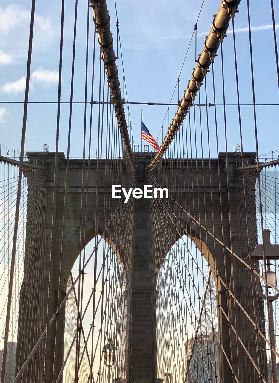 Low angle view of suspension bridge