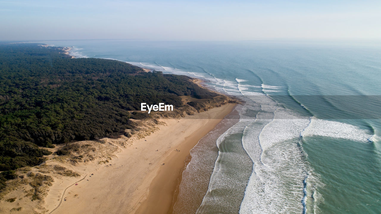 High angle view of beach against sky