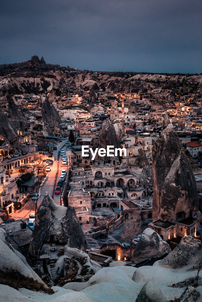 Aerial view of buildings in city