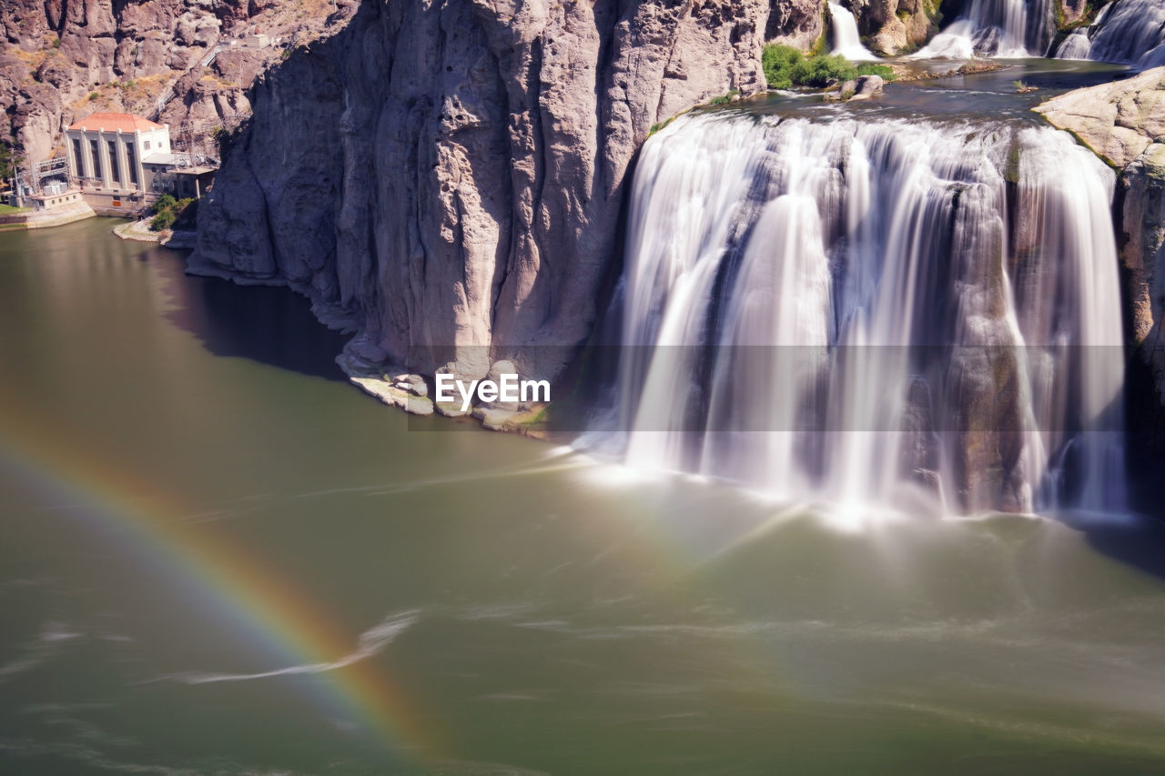 Scenic view of waterfall