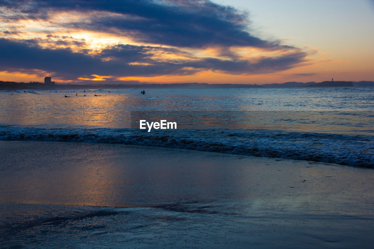 SCENIC VIEW OF SEA DURING SUNSET