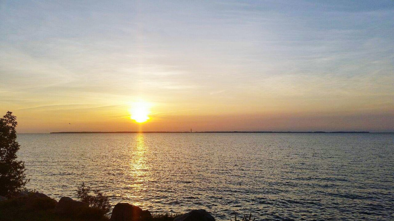 View of seascape during sunset