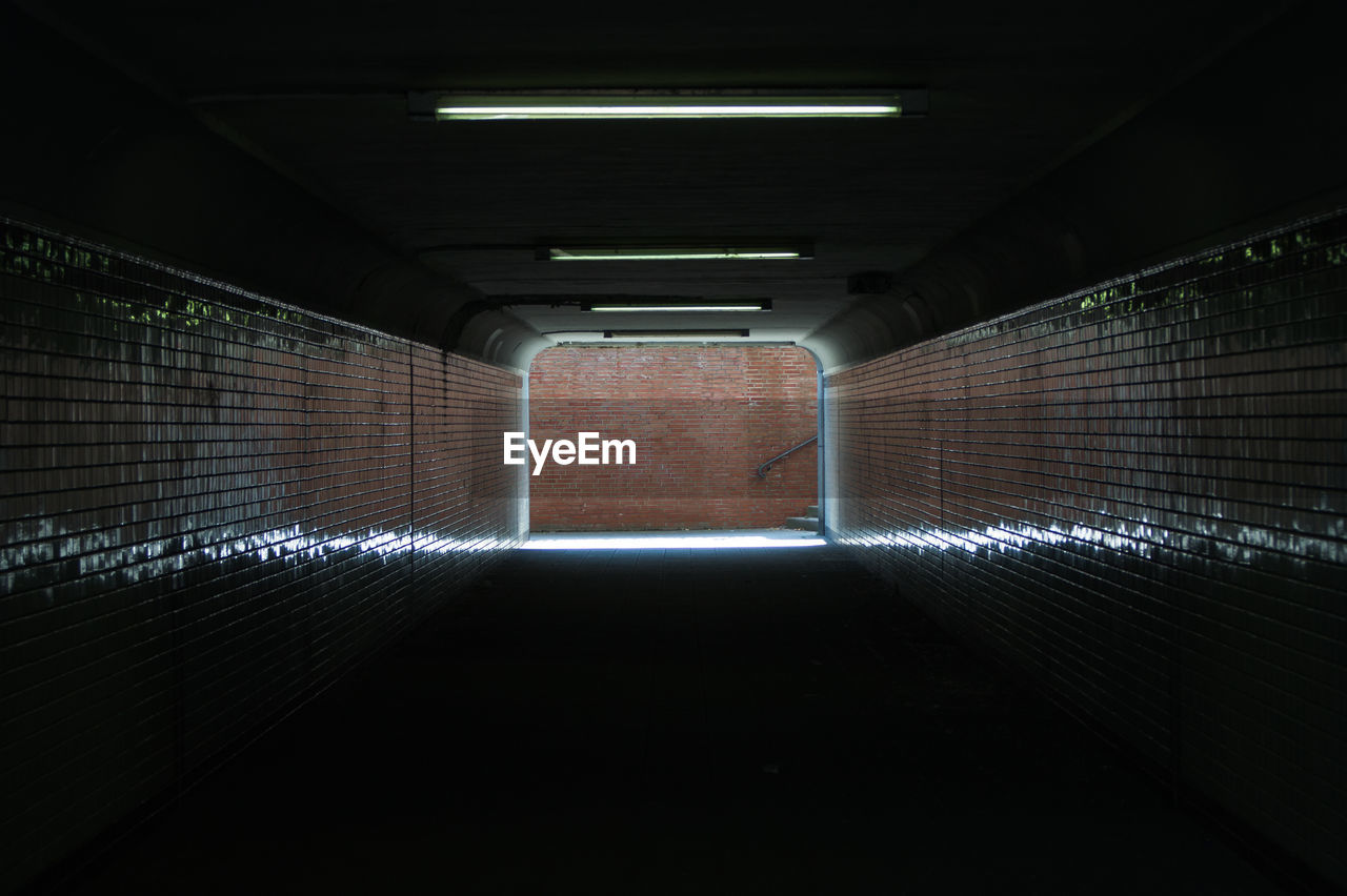 View of empty subway tunnel