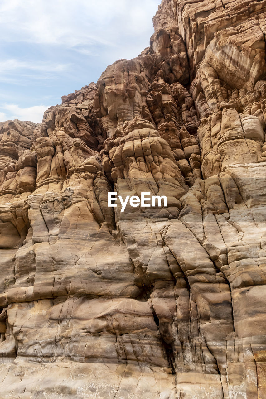 low angle view of rock formation