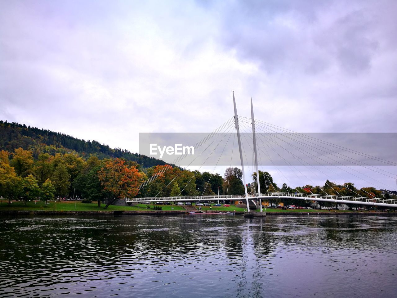Bridge over river against sky