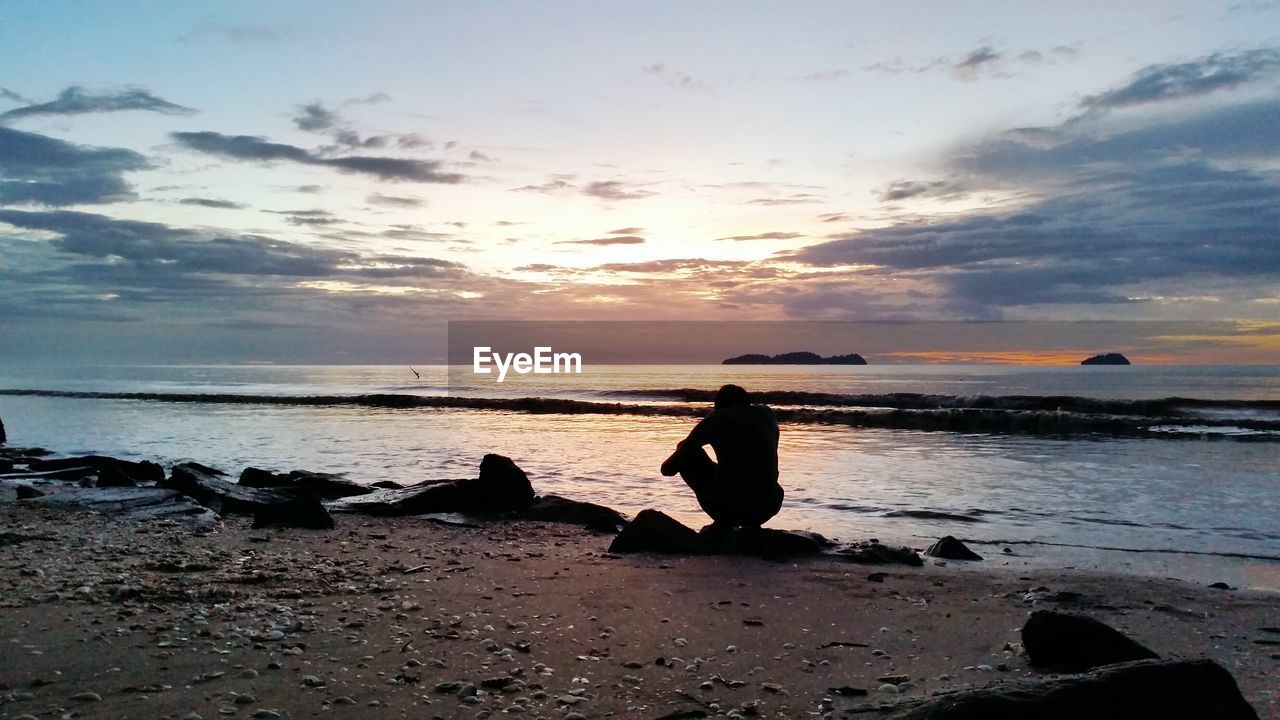 SCENIC VIEW OF SEA DURING SUNSET