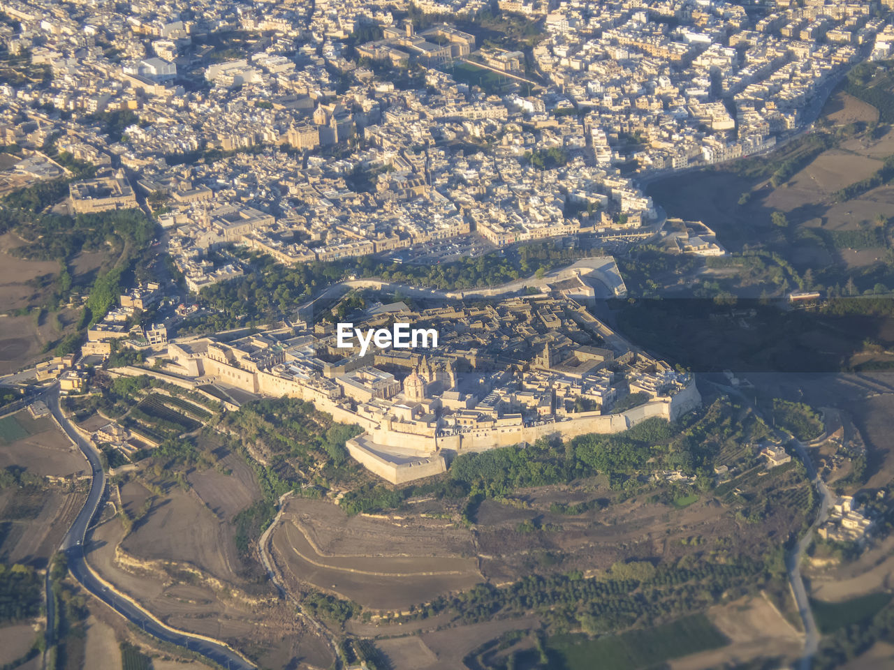 The ancient city of mdina in malta from the air