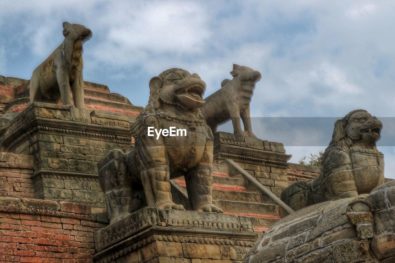 Low angle view of statue of liberty