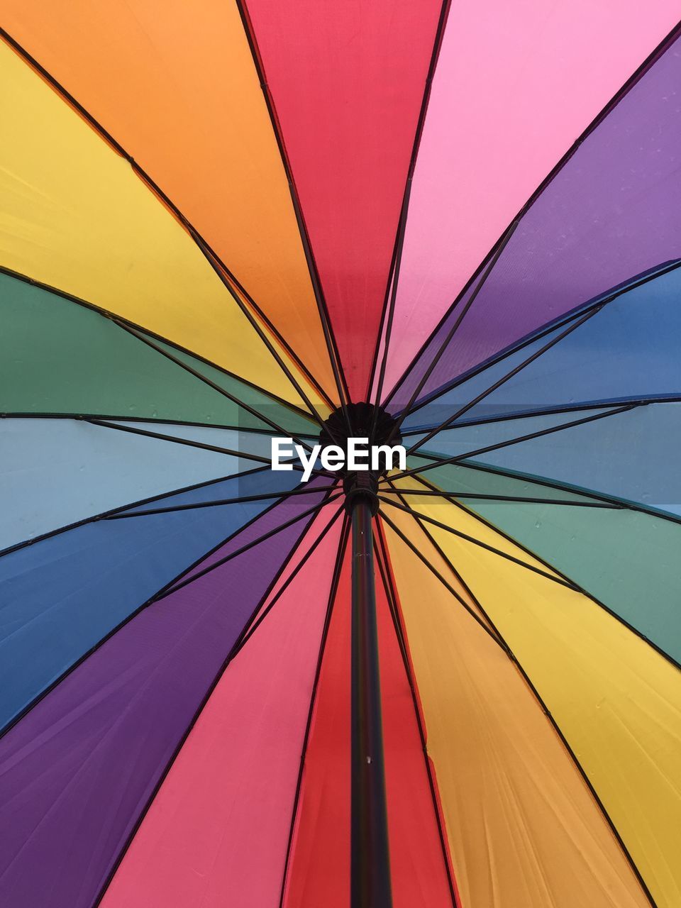 Low angle view of multi colored umbrella