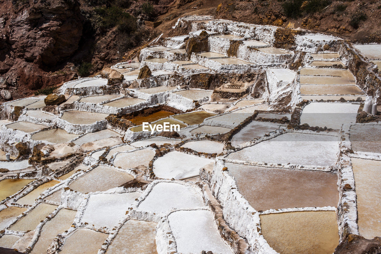 high angle view of rocks