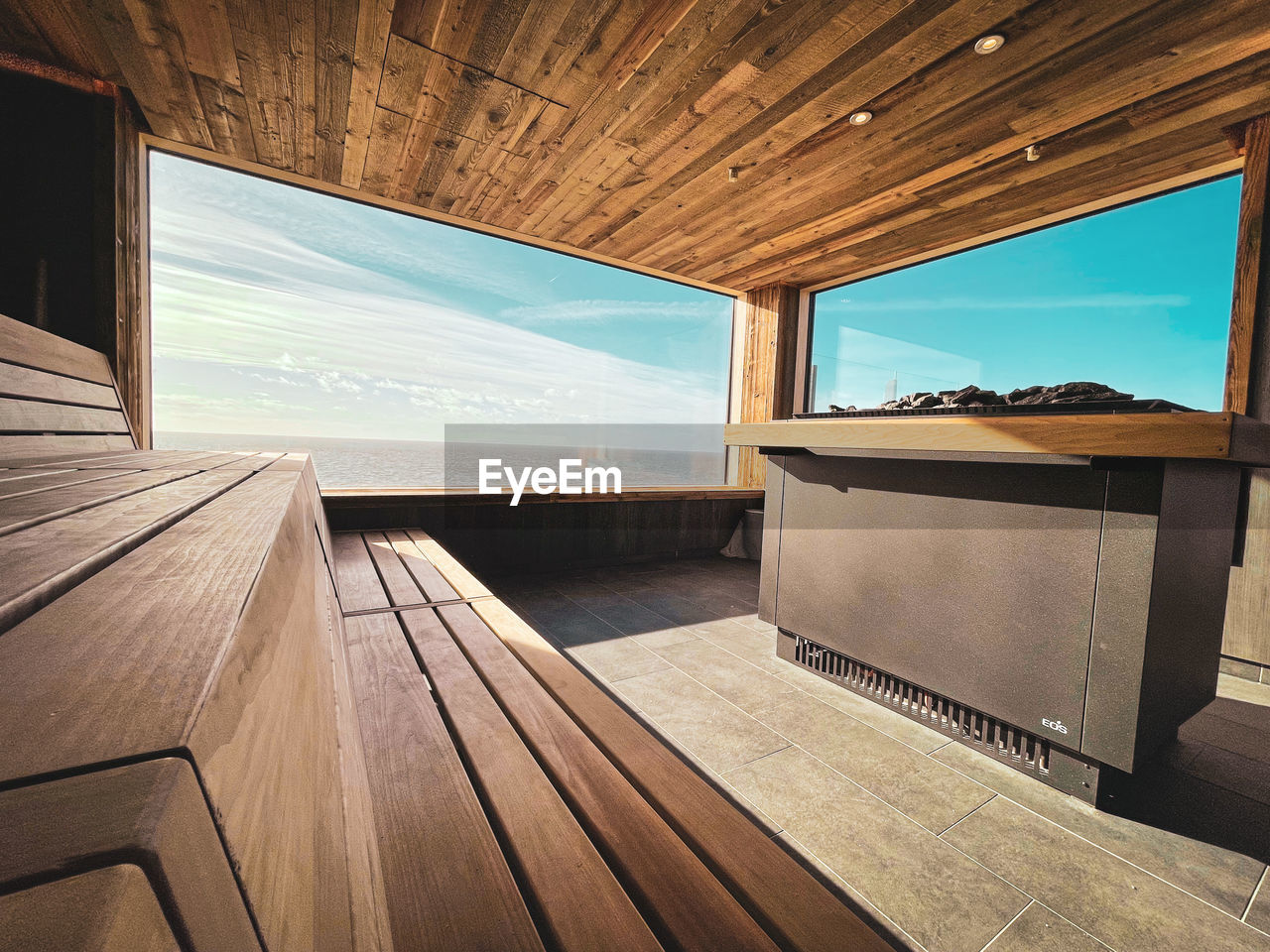 Sauna with panoramic view on the sea