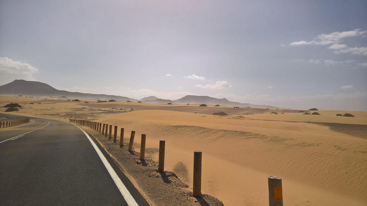 Scenic view of desert against sky