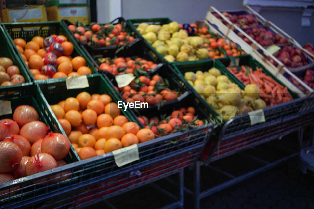 Fruits for sale at market stall