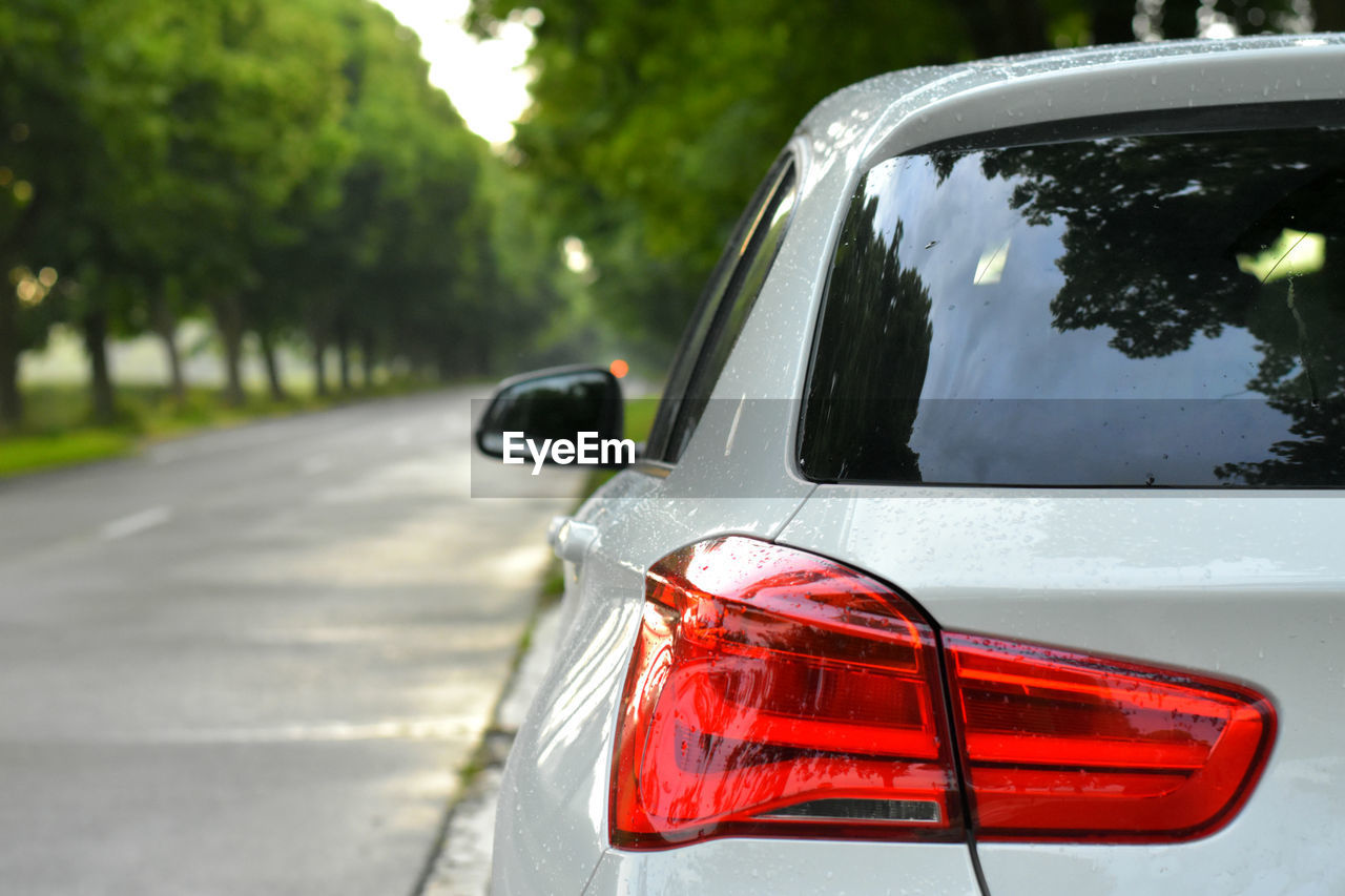 Car parked by road