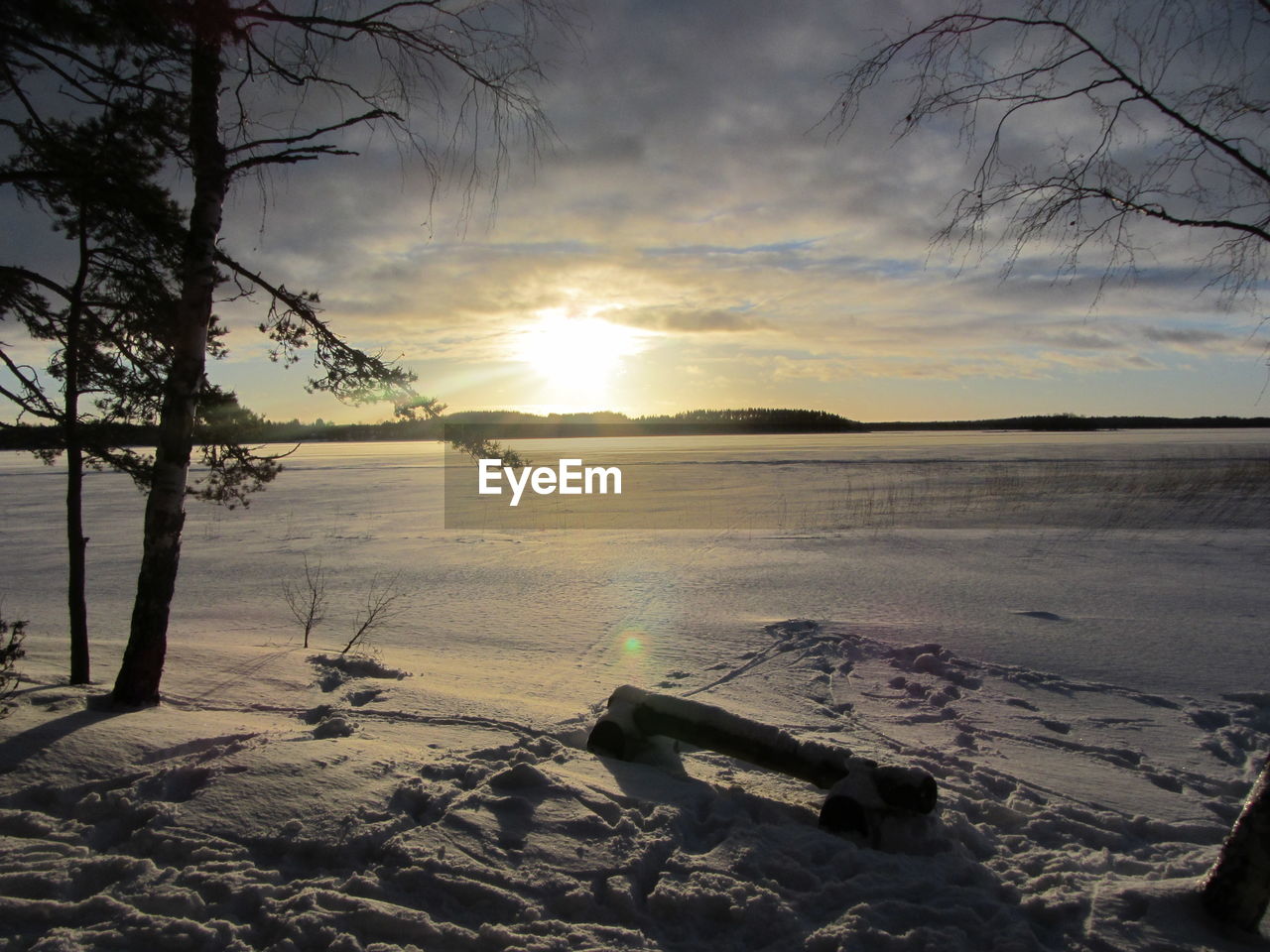 SCENIC VIEW OF LAND DURING SUNSET