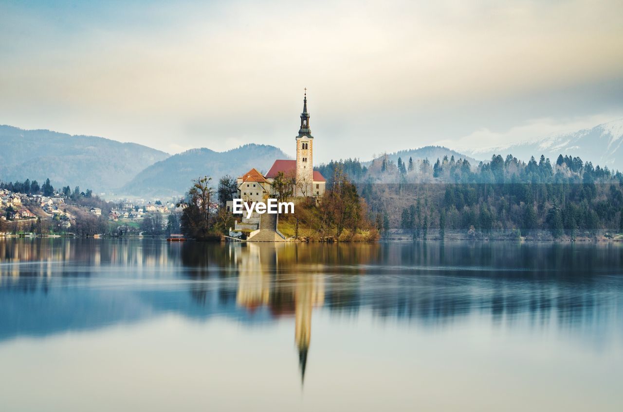 View of church at waterfront