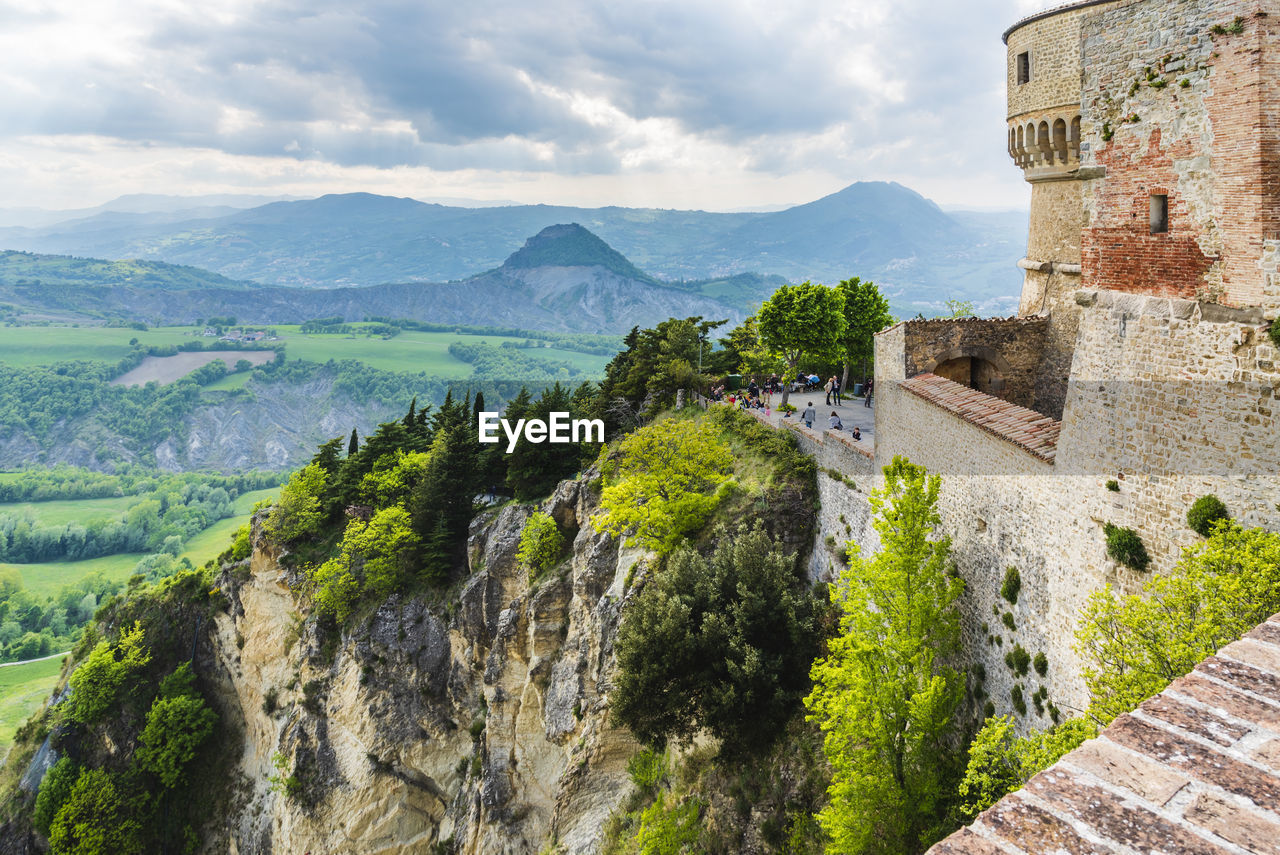 Ancient medieval town of san leo. churches and castle that made history. rimini, italy